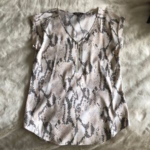 Snakeskin print dressy top (98% poly, 2% spandex)